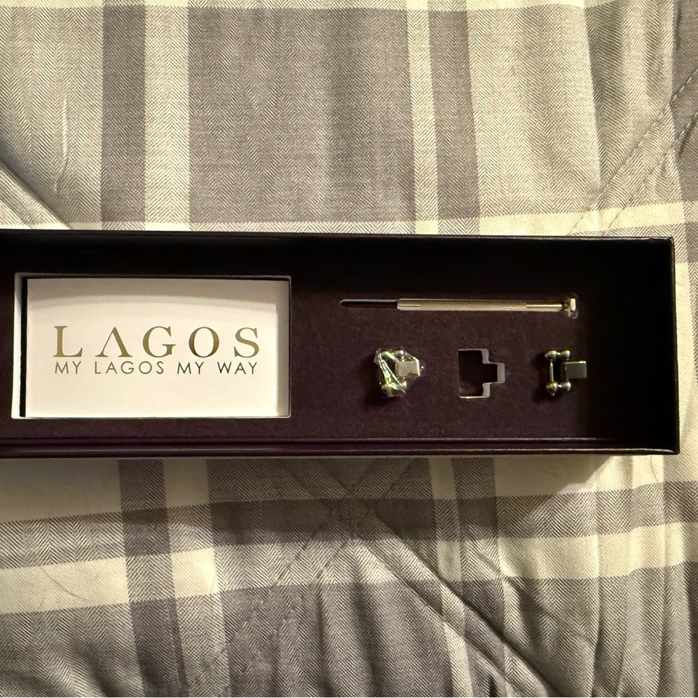 ** REDUCED ** Lagos Black Ceramic and Stainless Steel Watch Bracelet-38 - Picture 4 of 5